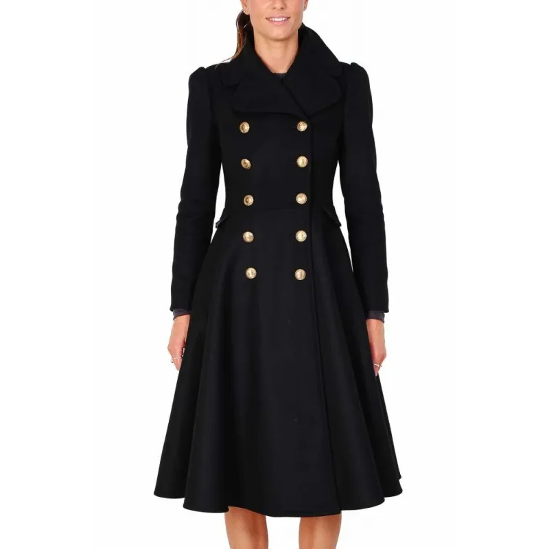 -cappotto lungo nero donna