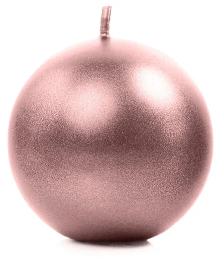 10 candele a sfera rosa 6 cm