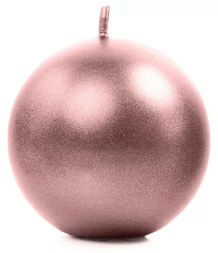 10 candele a sfera rosa 6 cm