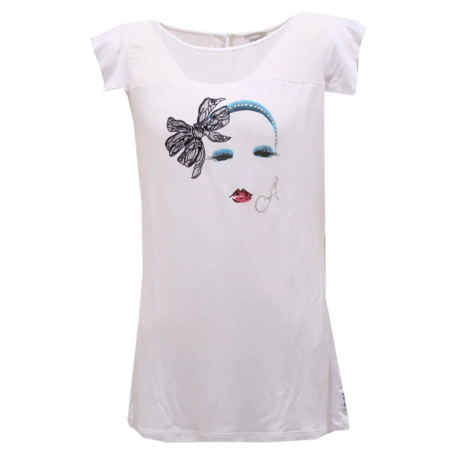 4011T maglia bimba ARMANI JUNIOR bianca multicolor t-shirt kid