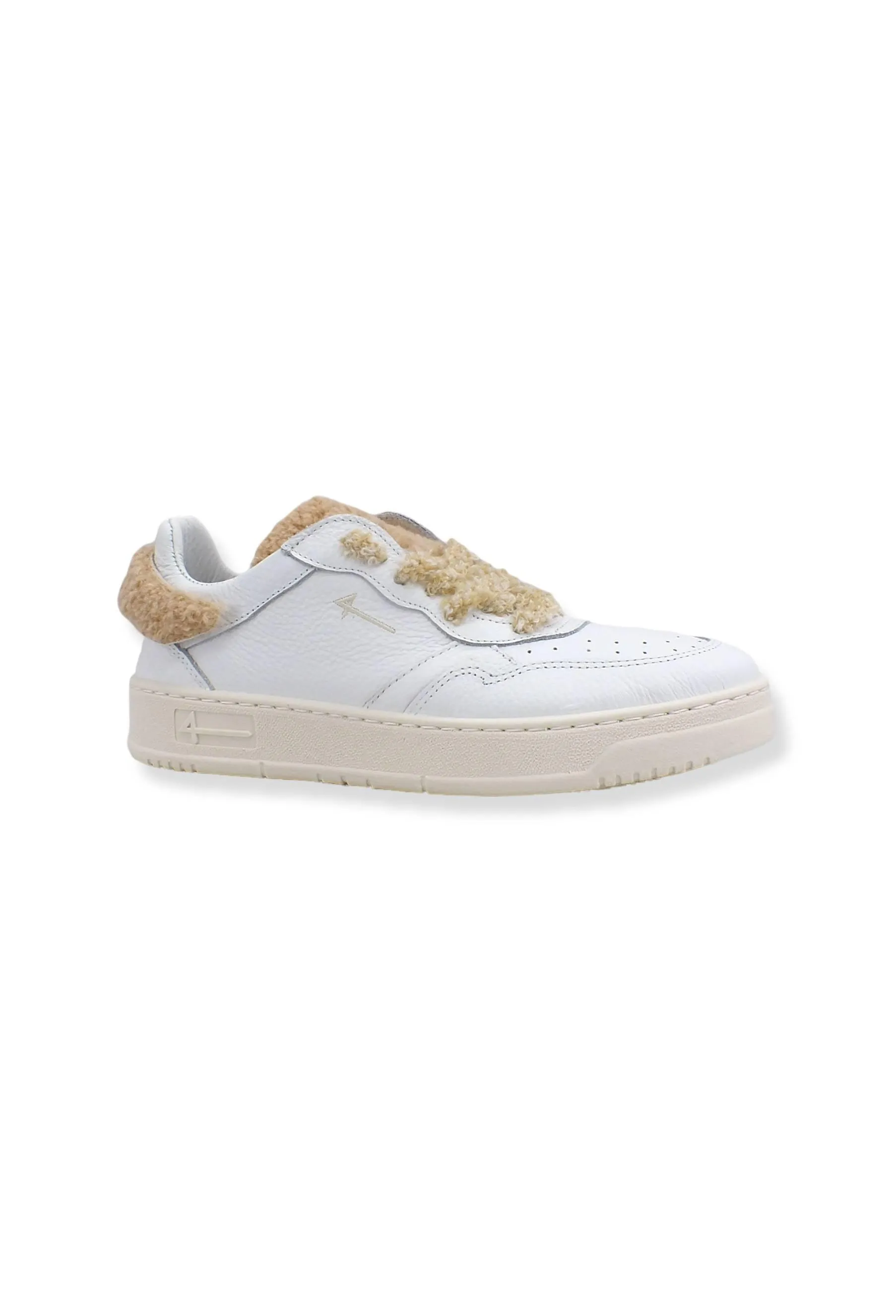 4LINE Fourline Sneaker Donna Con Pelo Low Max Bianco Teddy Beige X26