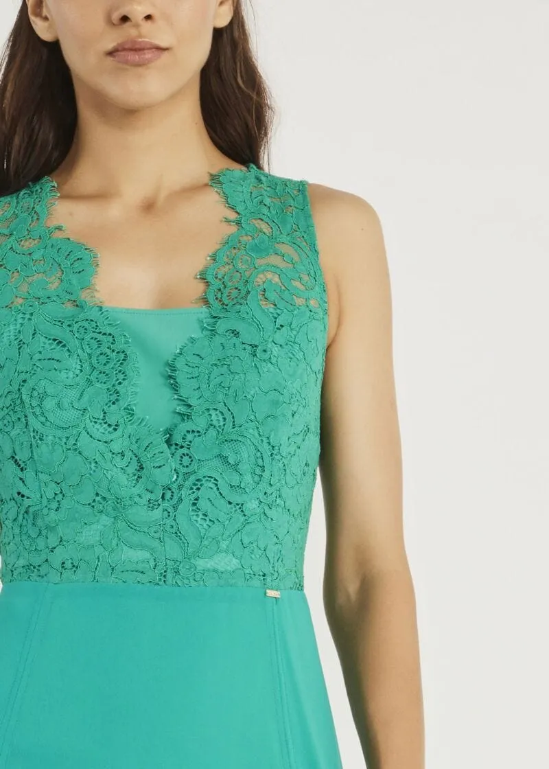 Abito lungo con top in pizzo