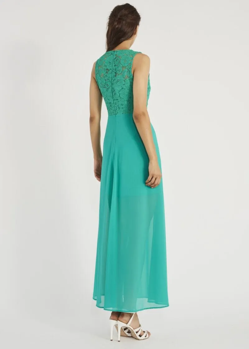 Abito lungo con top in pizzo