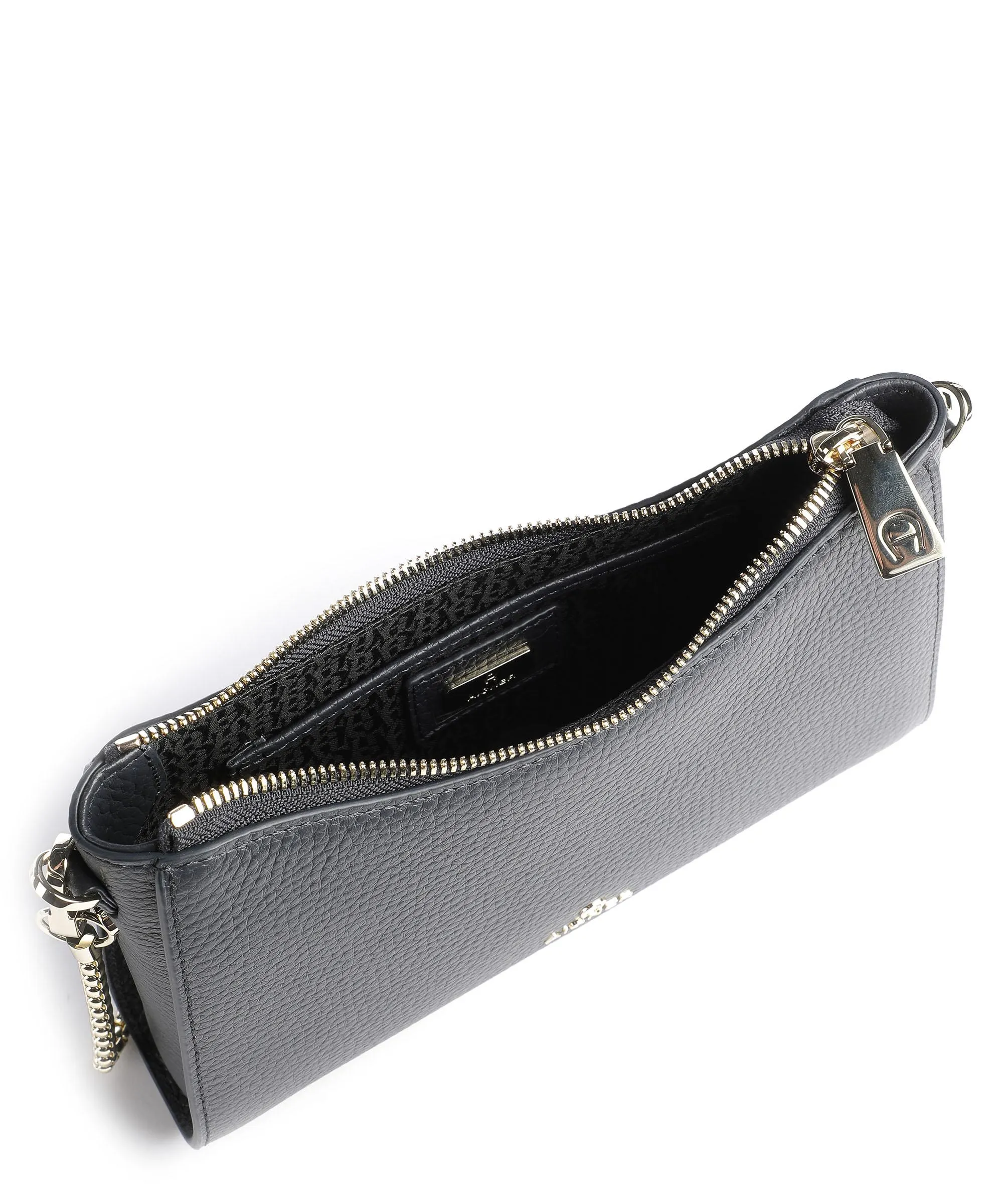  Aigner Ivy S Borsa a spalla pelle di vacchetta grana navy  