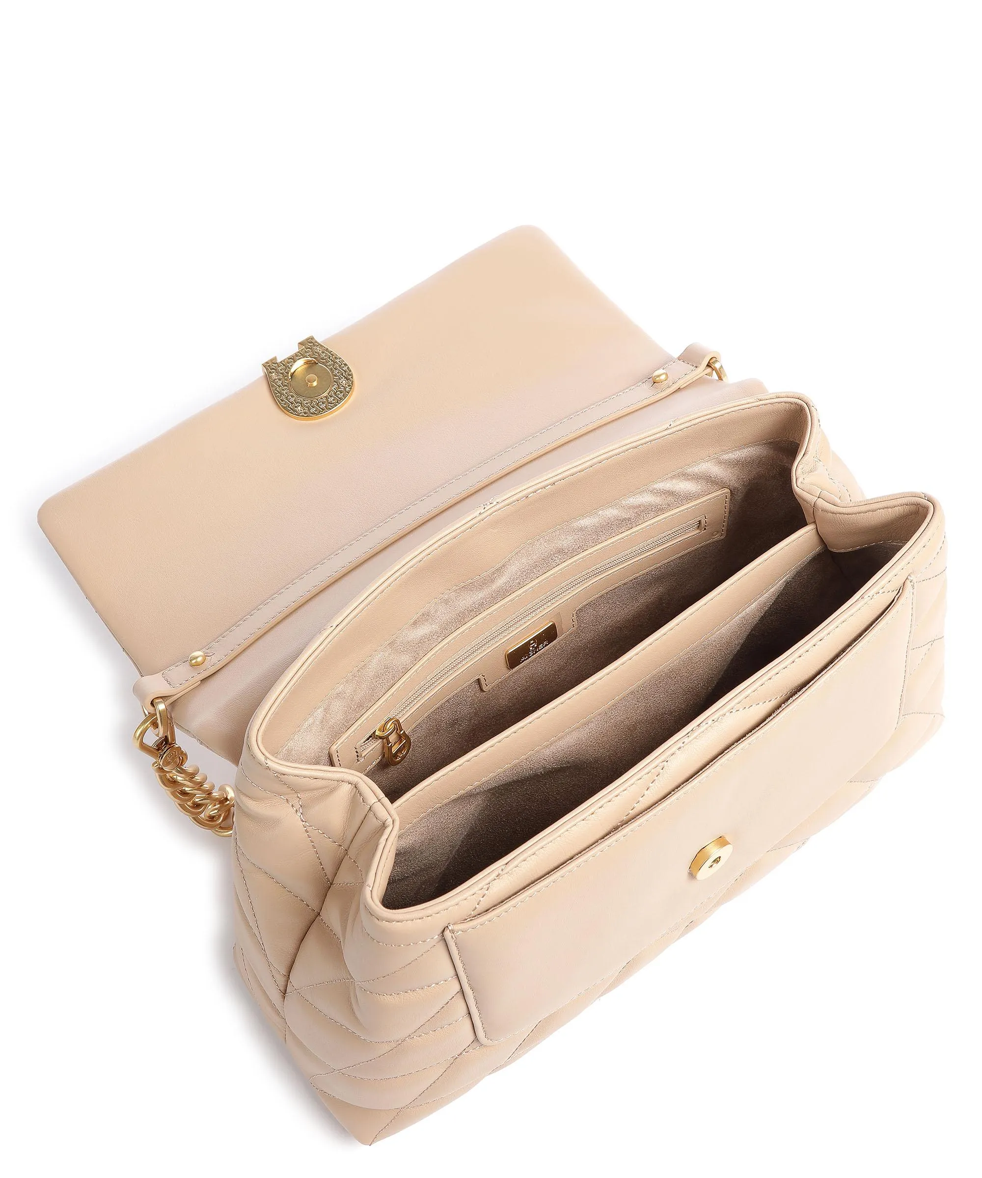  Aigner Maggie M Borsa a spalla pelle di vacchetta finemente grana beige  