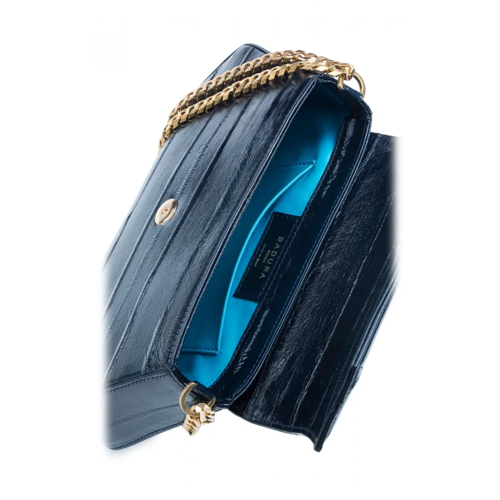Aleksandra Badura - Etoile Bag - Borsa a Tracolla in Anguilla - Blu Notte - Borsa in Pelle di Alta Qualità Luxury