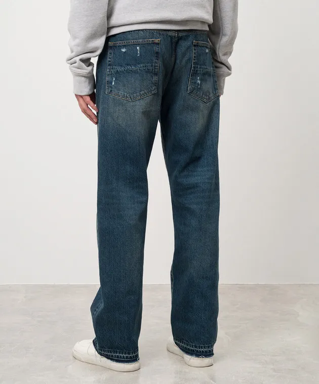 AMIRI Jeans blu effetto used con logo AMDNGH1038