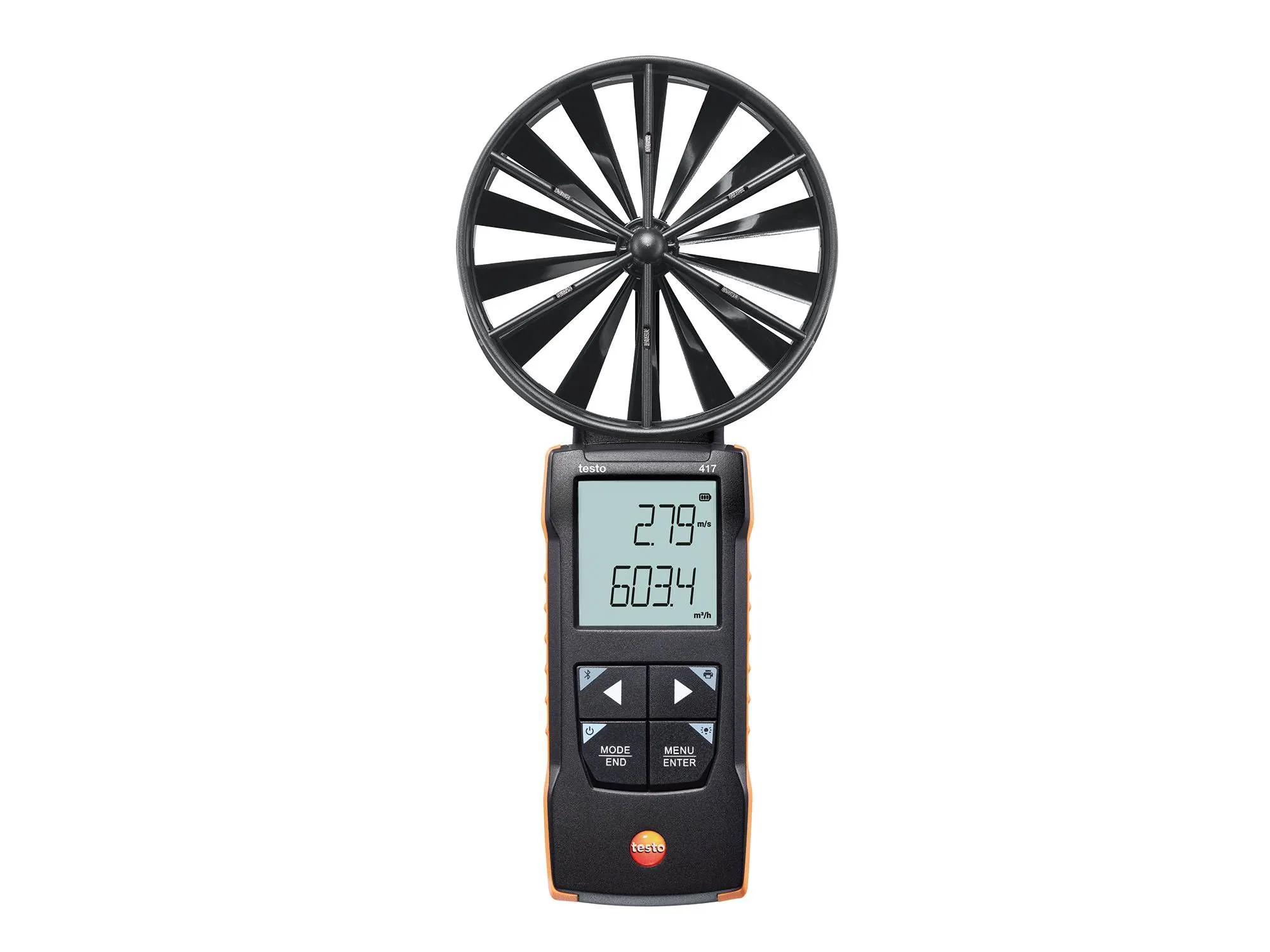 Anemometro Testo 417 per misurare velocità dell'aria fino a 20m/s