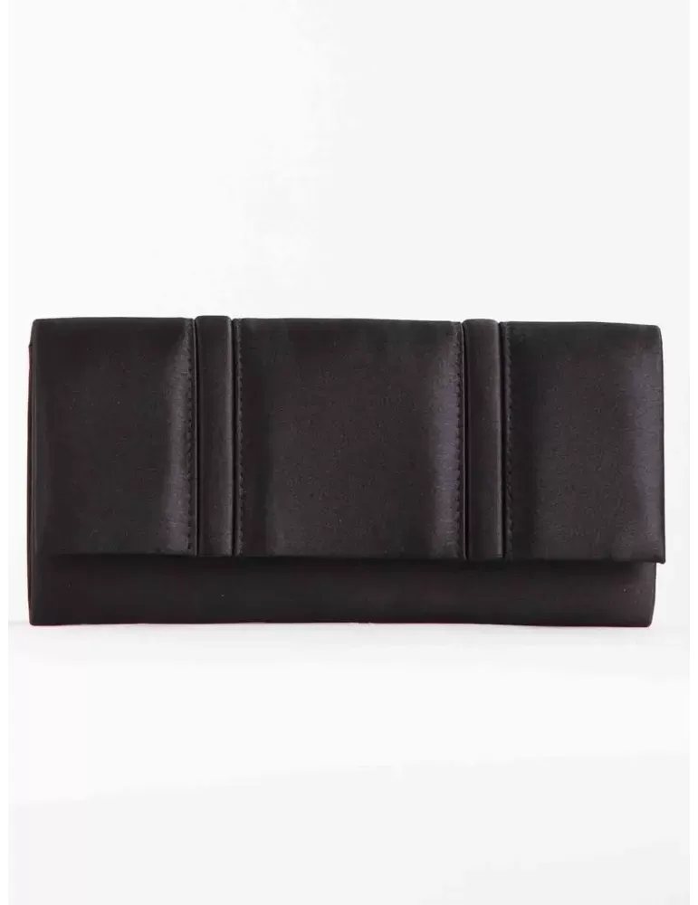 Anna Cecere borsa rettangolare in raso nero con impunture