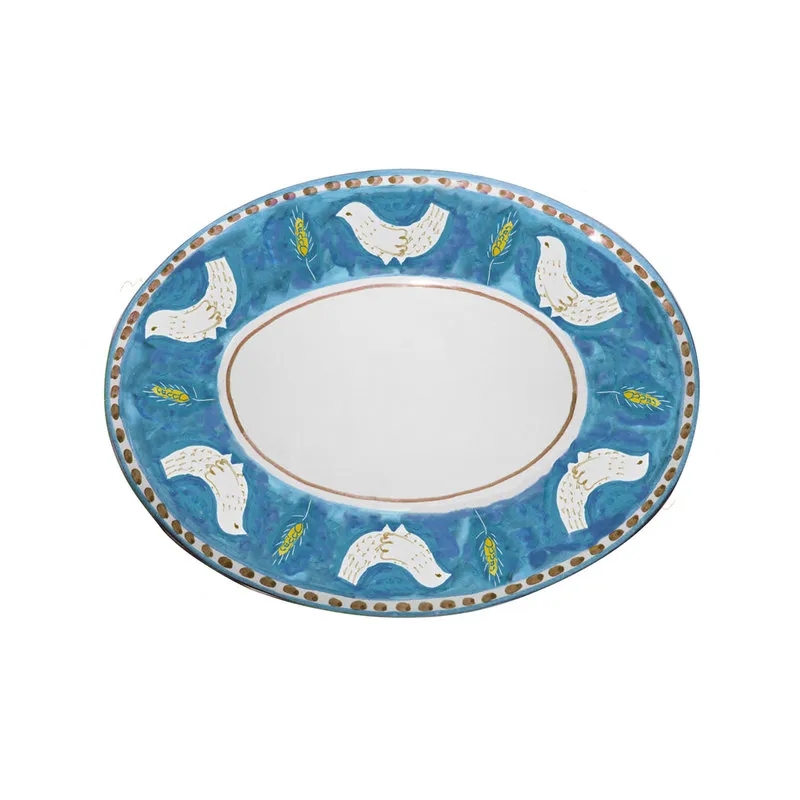 Arcucci Materia piuma cielo vassoio ovale 43 cm