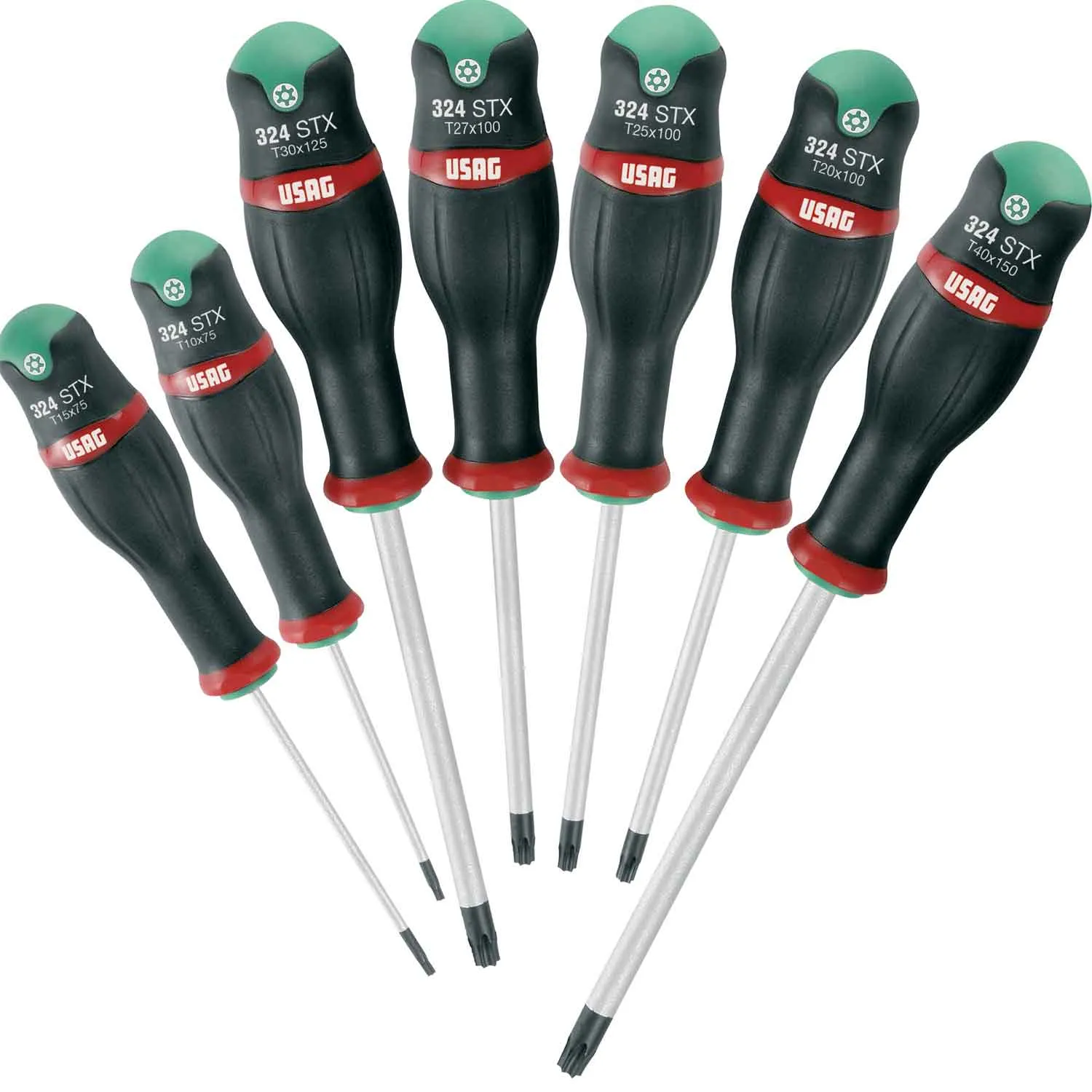 Assortimento Usag 324 STX/S7 cacciaviti serie impronta Torx Tamper Resistant  7 misure: misure: T10x75 - T15x75 - T20x100 - T25x