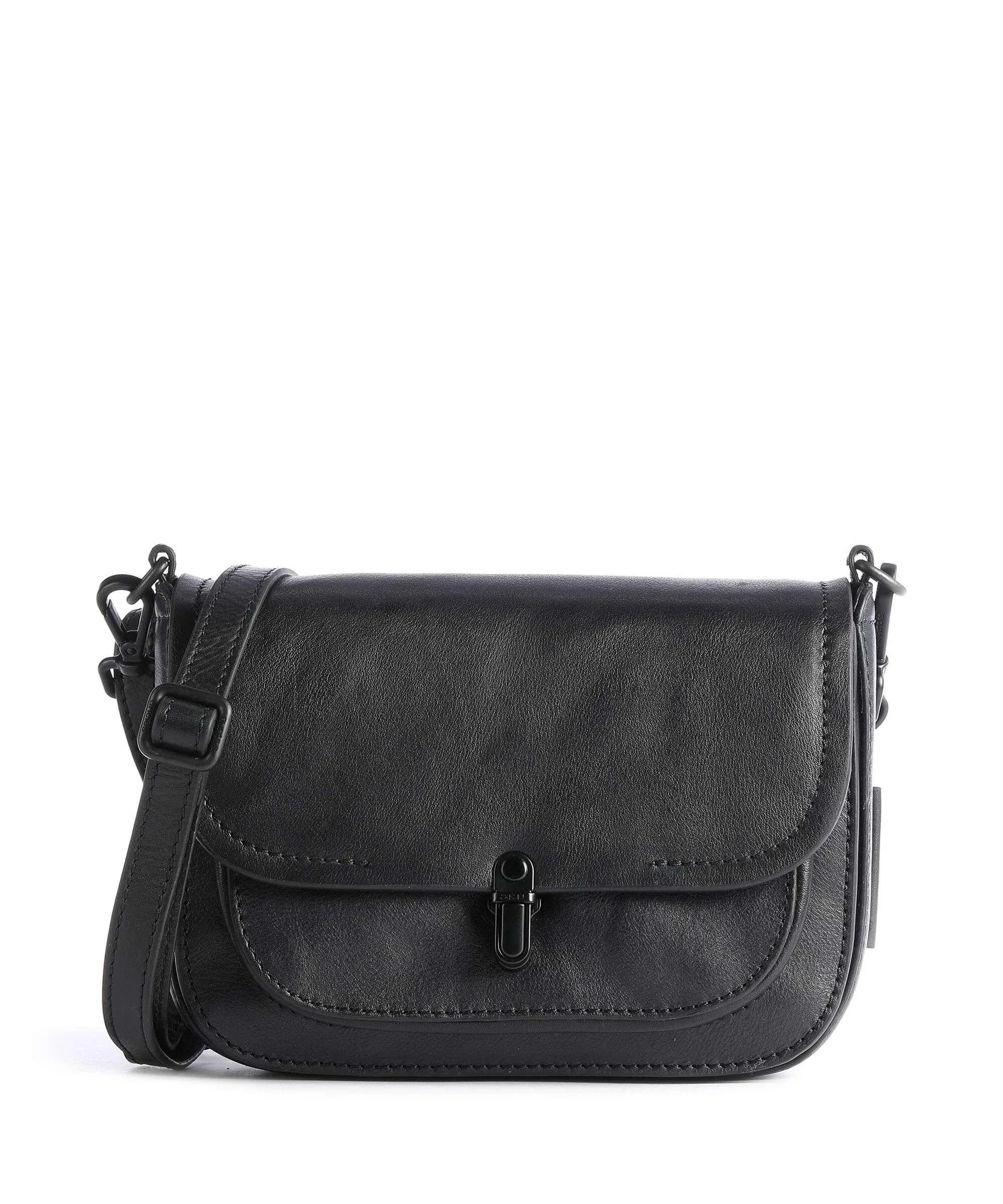  Aunts & Uncles Grandma's Luxury Club Mrs. Waffle Borsa a tracolla pelle di vacchetta grana nero  