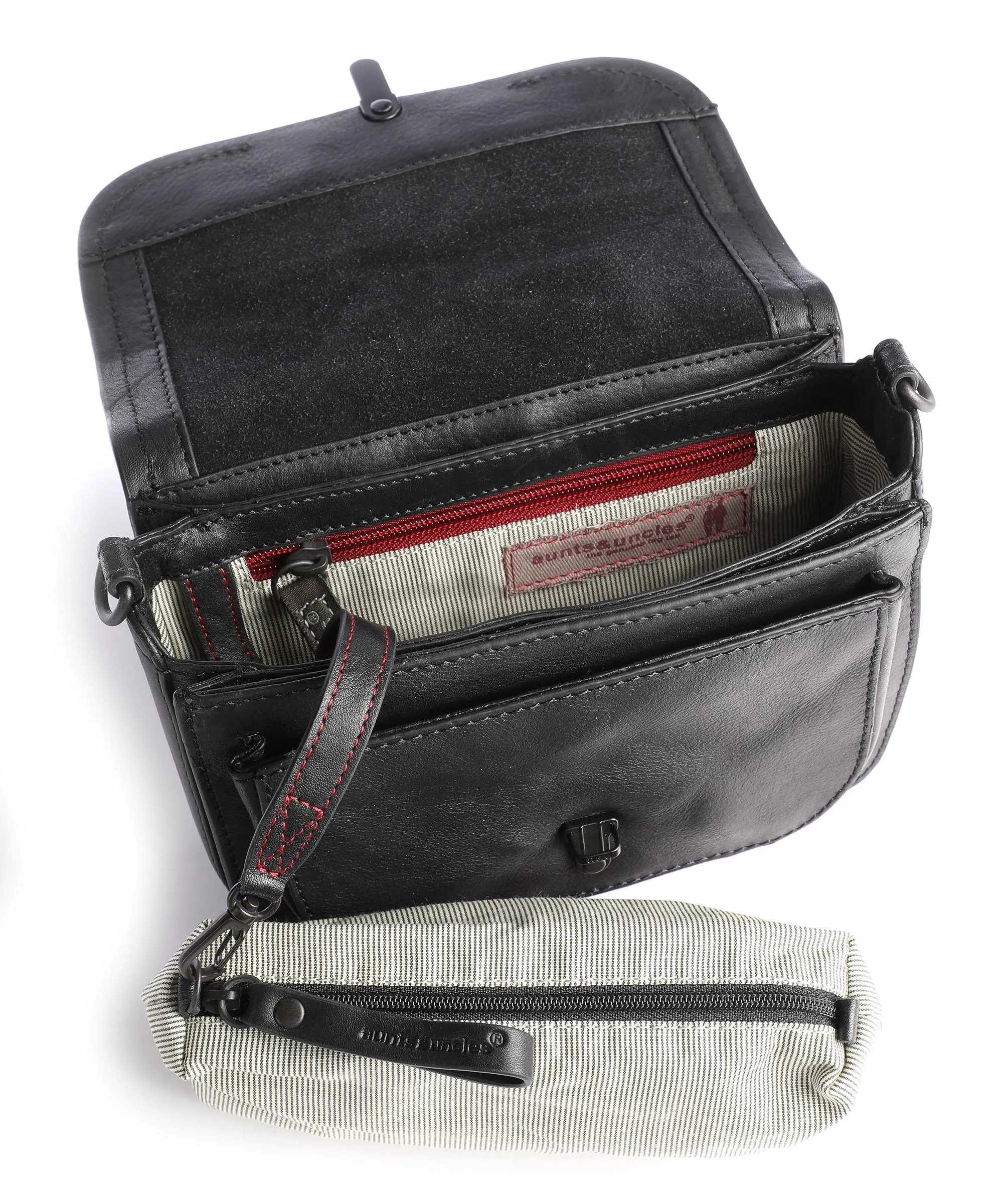  Aunts & Uncles Grandma's Luxury Club Mrs. Waffle Borsa a tracolla pelle di vacchetta grana nero  