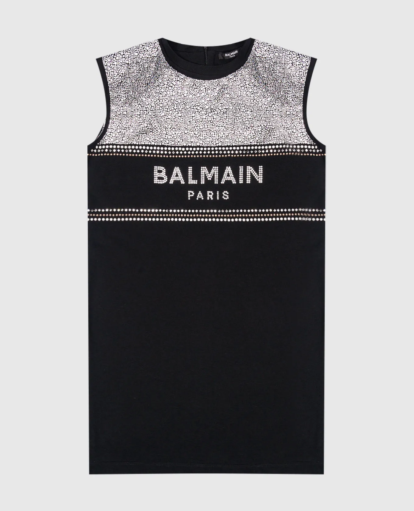 Balmain Abito nero da bambina con logo in cristalli 6Q1012J00061216