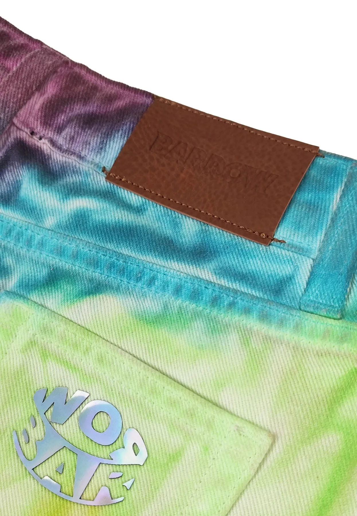 Barrow shorts multicolor bambina in denim di cotone tie dye