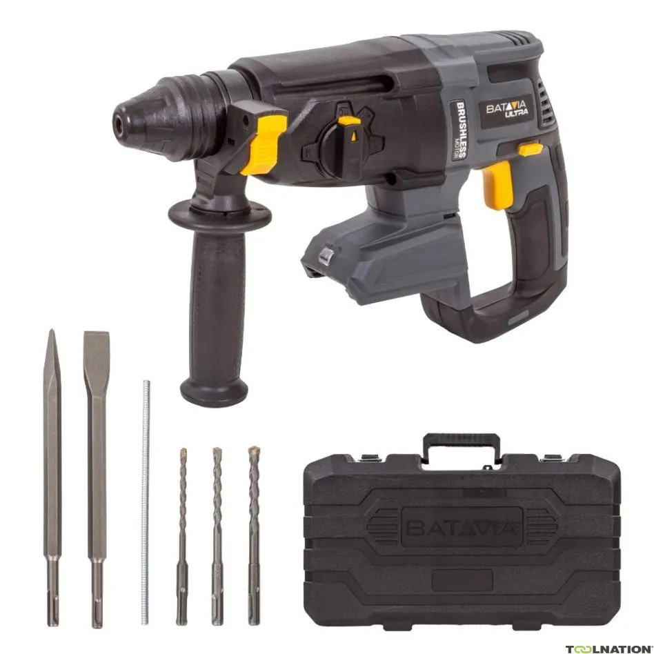 Batavia 7064296 Trapano a percussione a batteria senza spazzole MaxxPack 18V 2,2 J / SDS+ senza batteria e caricabatterie