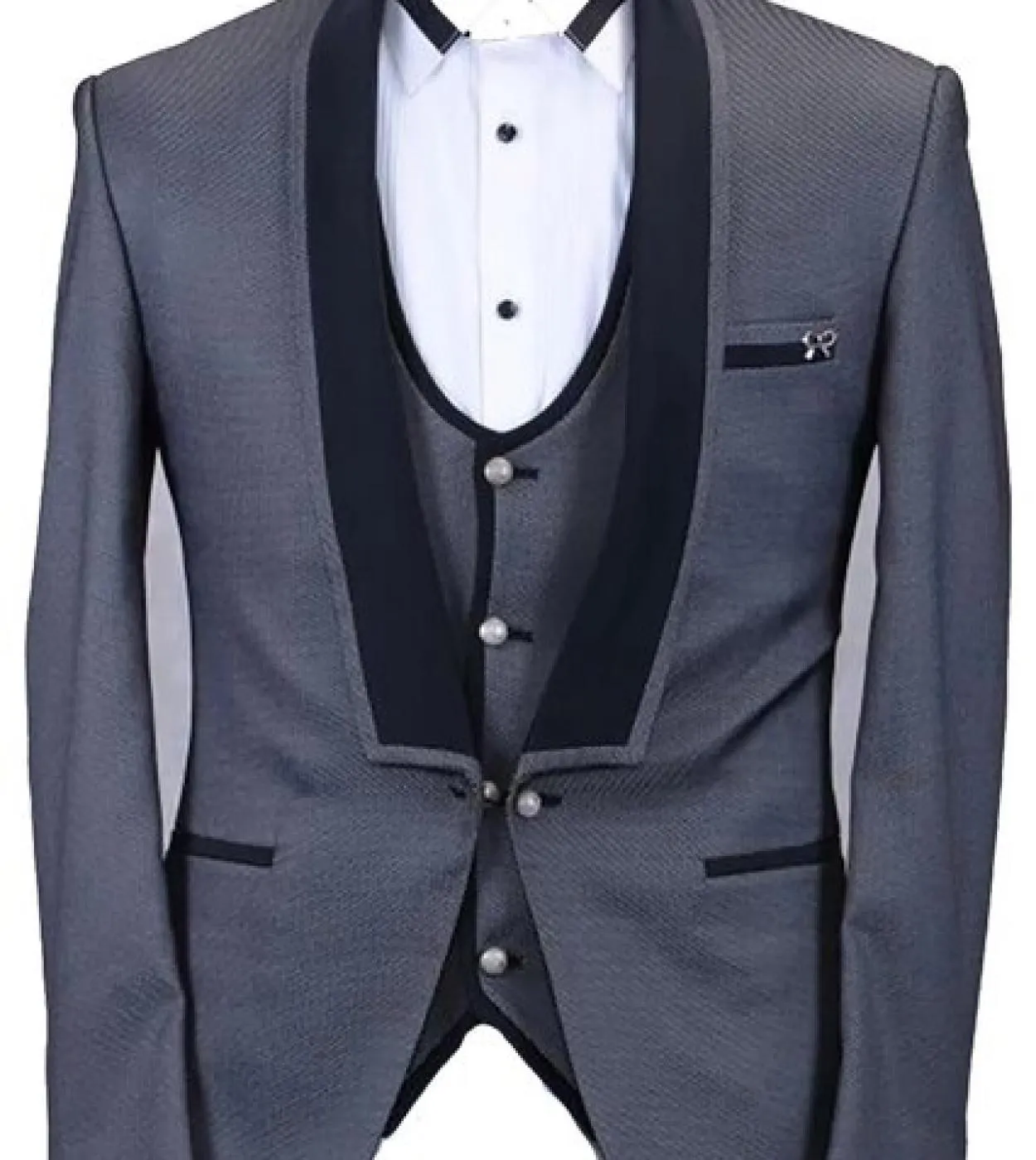 Bellissimi abiti da uomo grigio scuro 3 pezzi smoking da sposa slim fit sposo blazer blazer terno masculino costume homme giacca