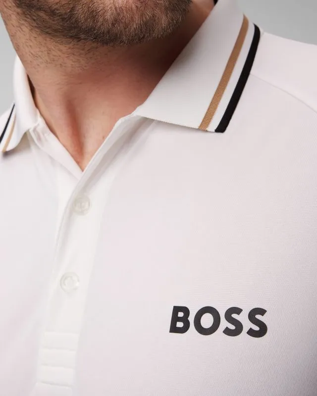 Biała koszulka polo męska BOSS x MATTEO BERRETTINI Patteo 50513181-100