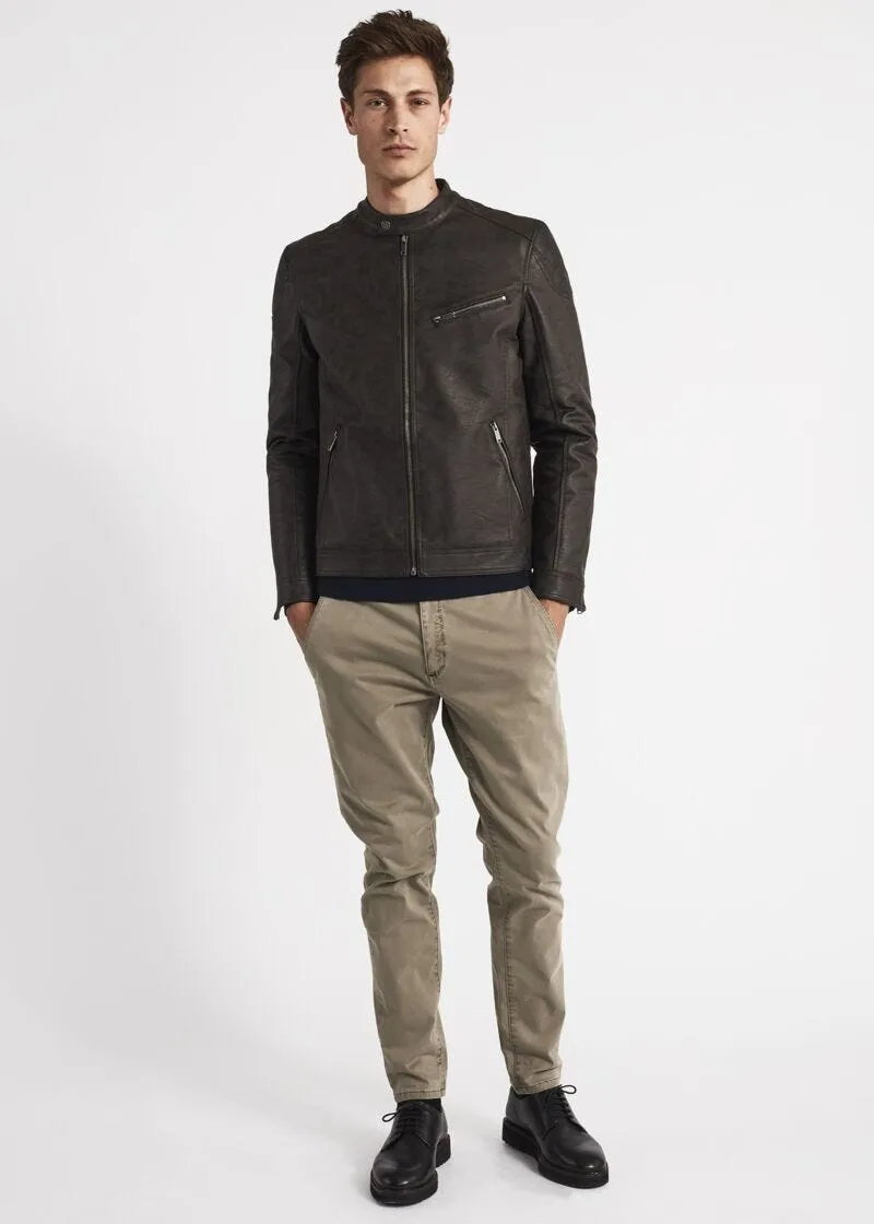 Biker jacket effetto pelle