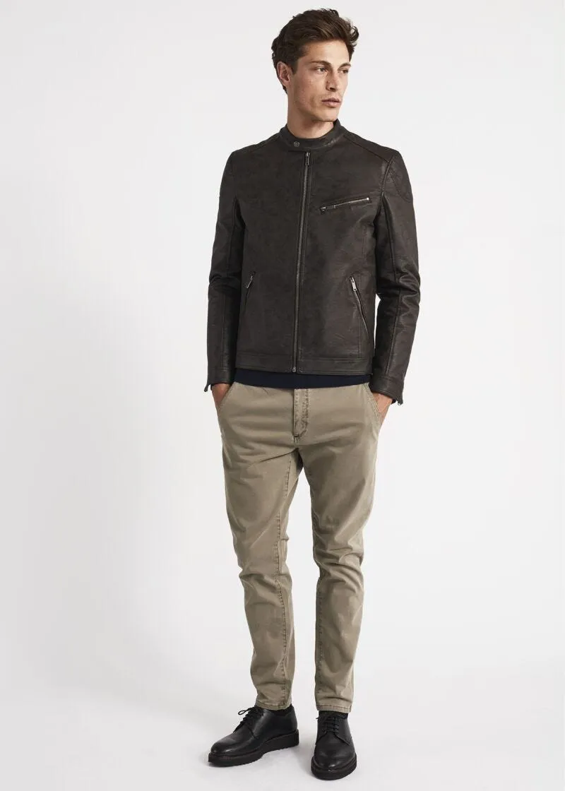 Biker jacket effetto pelle