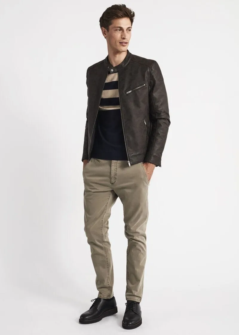 Biker jacket effetto pelle