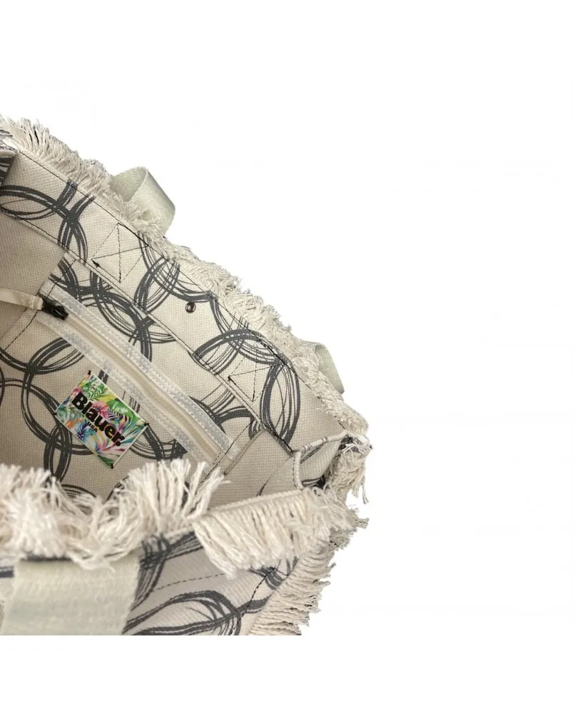 BLAUER MALIBU bag borsa a mano tessuto floreale mare e tempo libero grigio