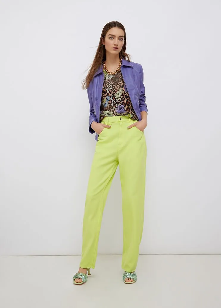 Blusa animalier in misto seta liu jo