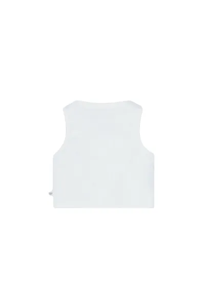 Boboli Top a costine da bambina 498045 1100 bianco