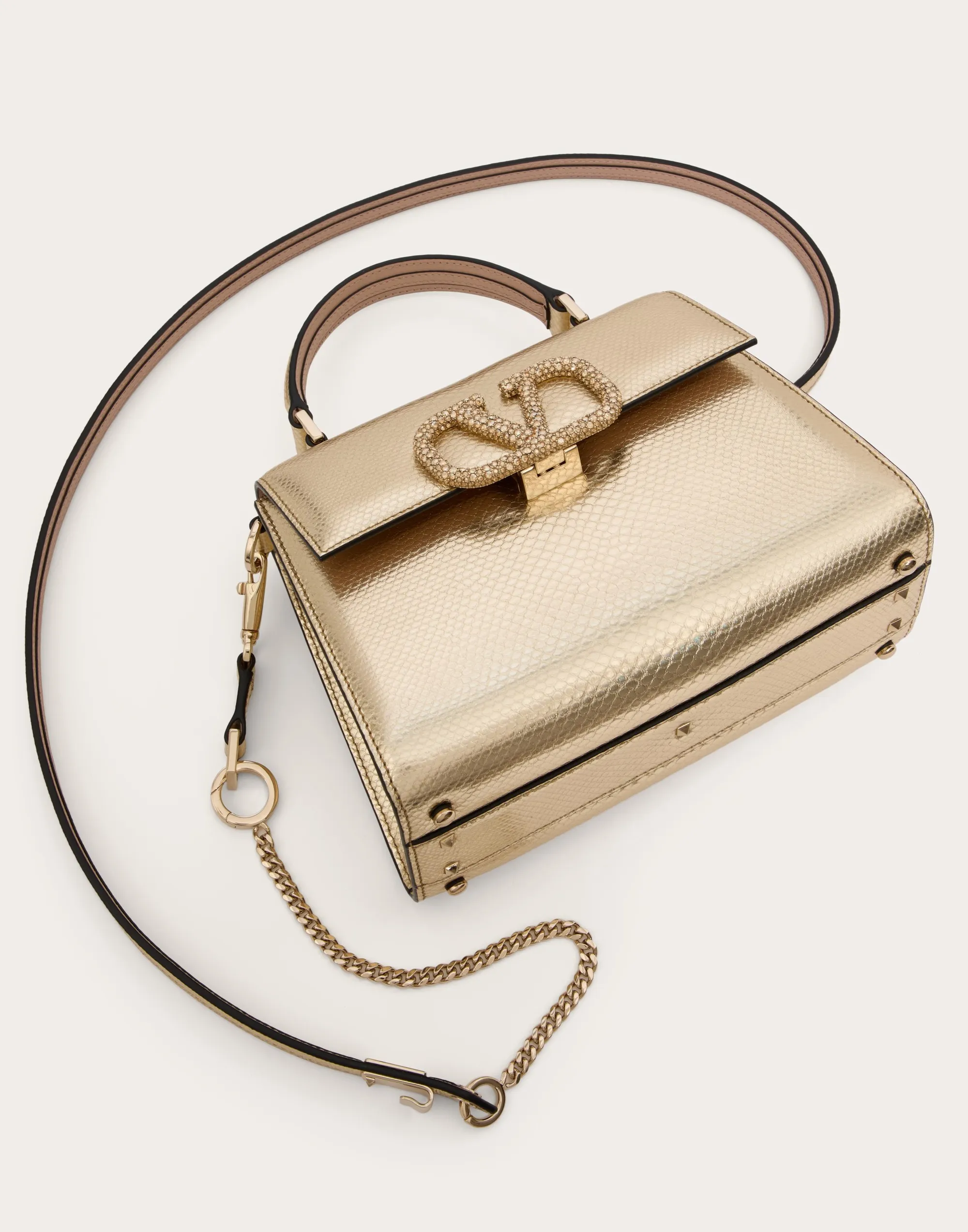 BORSA A MANO PICCOLA VALENTINO GARAVANI VSLING IN KARUNG METALLIZZATO