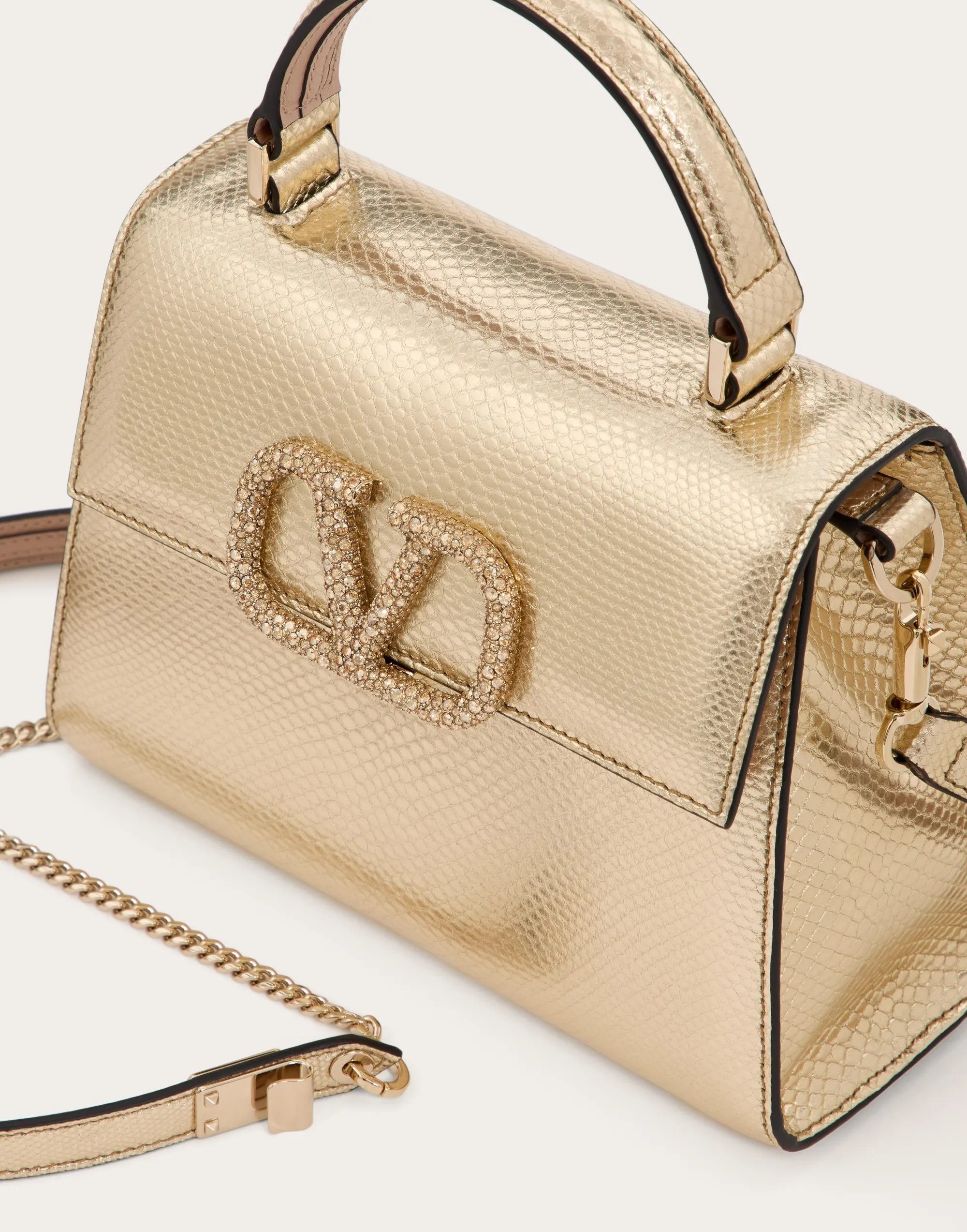 BORSA A MANO PICCOLA VALENTINO GARAVANI VSLING IN KARUNG METALLIZZATO