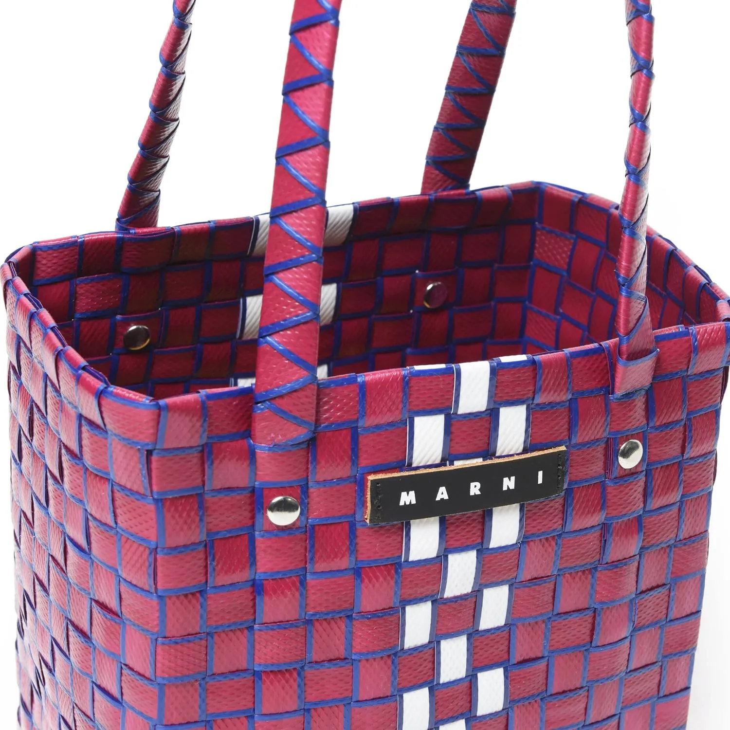 Borsa Marni A Cestino Fucsia, Blu E Bianca