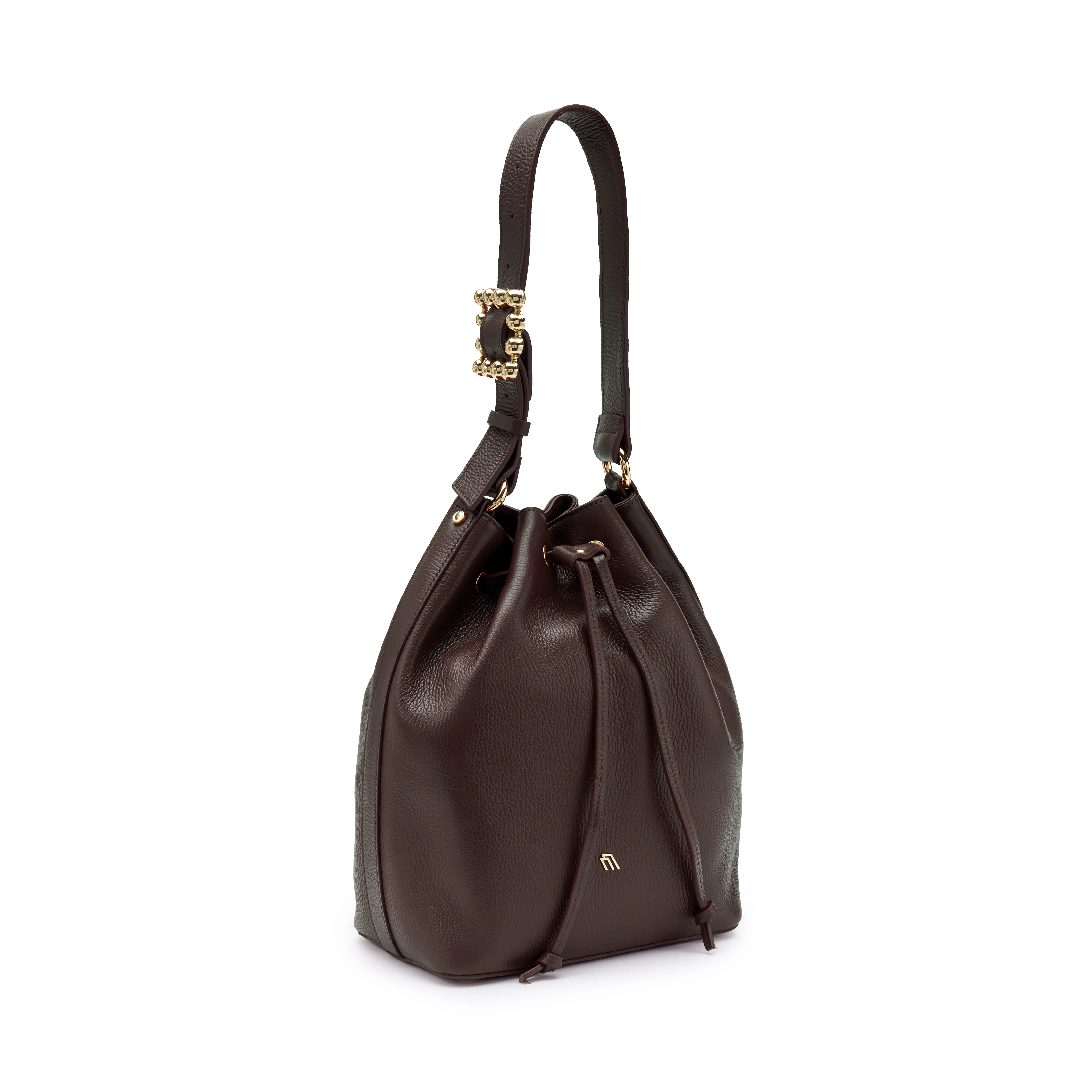 Borsa secchiello in pelle bottalata