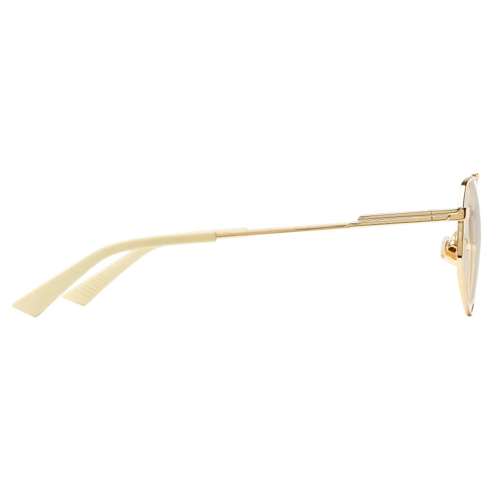 Bottega Veneta - Occhiali da Vista Aviator in Metallo - Oro Trasparente - Bottega Veneta Eyewear