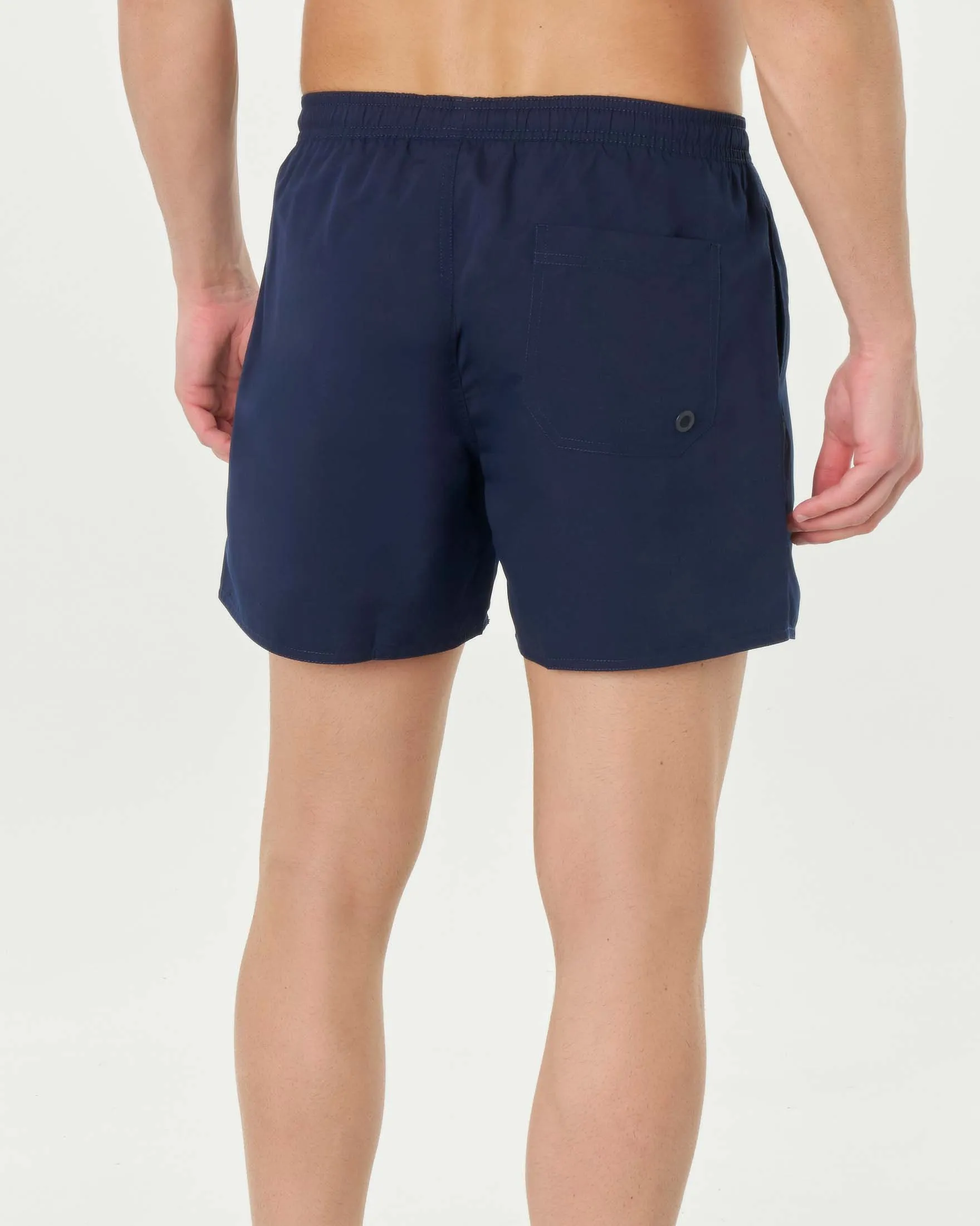 Boxer mare blu in micro fibra con patch aquila in silicone