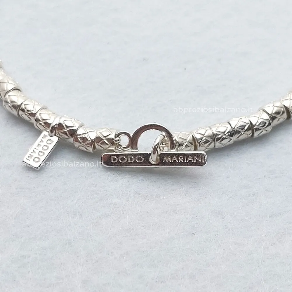 Bracciale EMPOLI CALCIO con Pigne Bianco Blu in Argento Dodo Mariani
