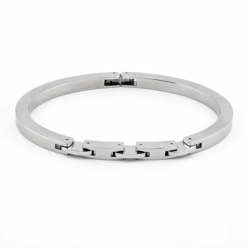 Bracciale uomo a manetta in acciaio 316L
