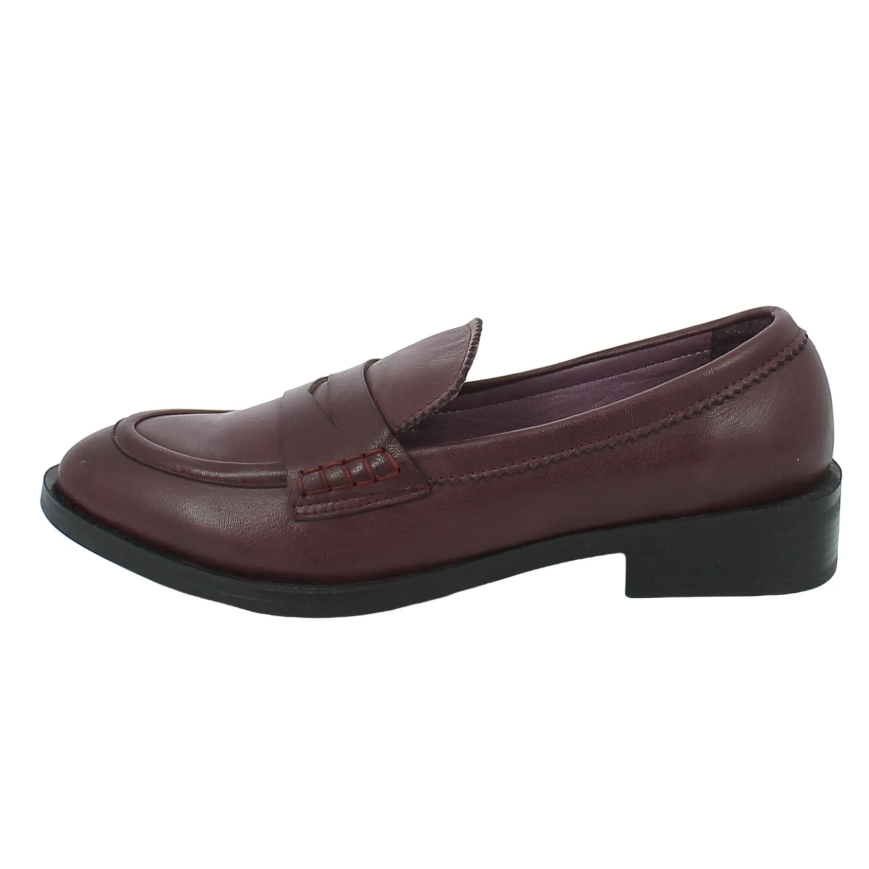 Bueno  Mocassino classico in pelle bordeaux 