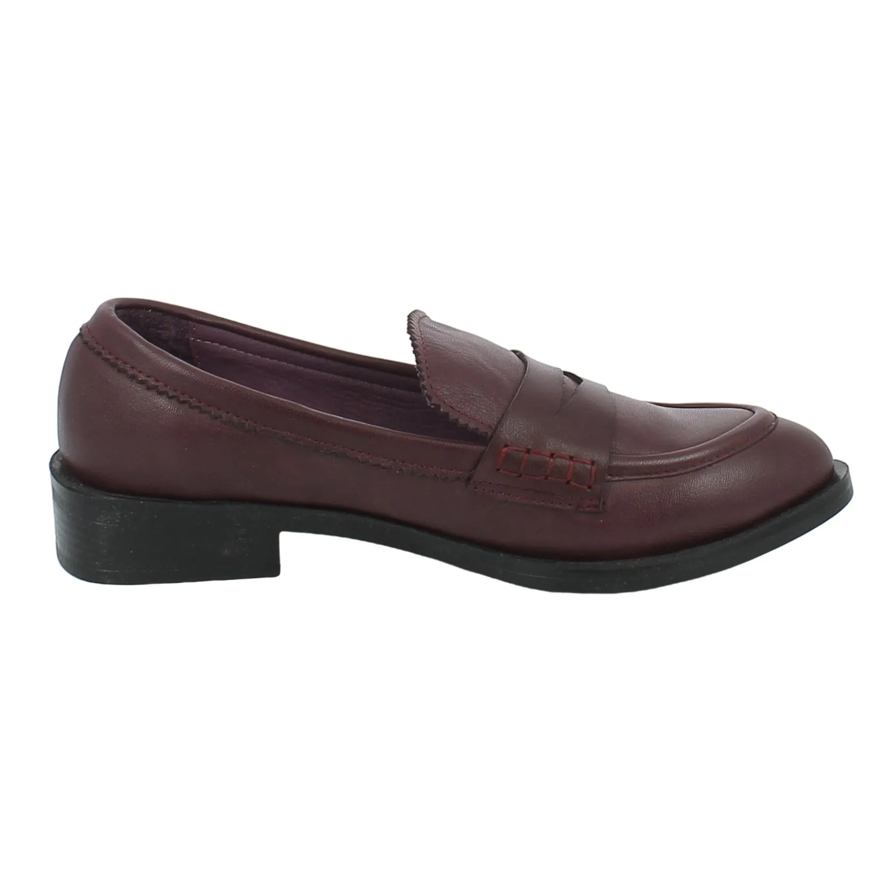 Bueno  Mocassino classico in pelle bordeaux 