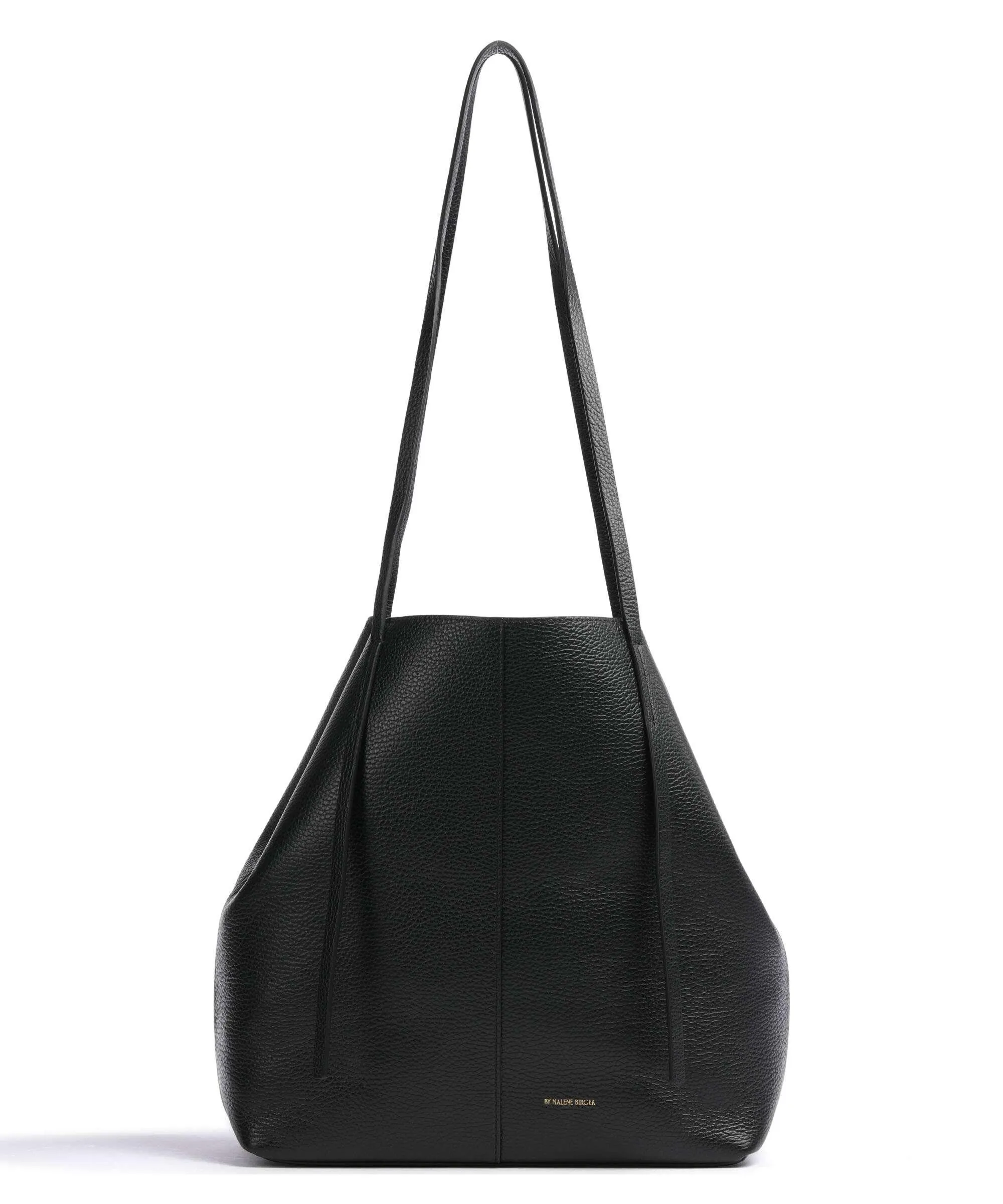  by Malene Birger Abilso Borsa shopper pelle di vacchetta grana nero  