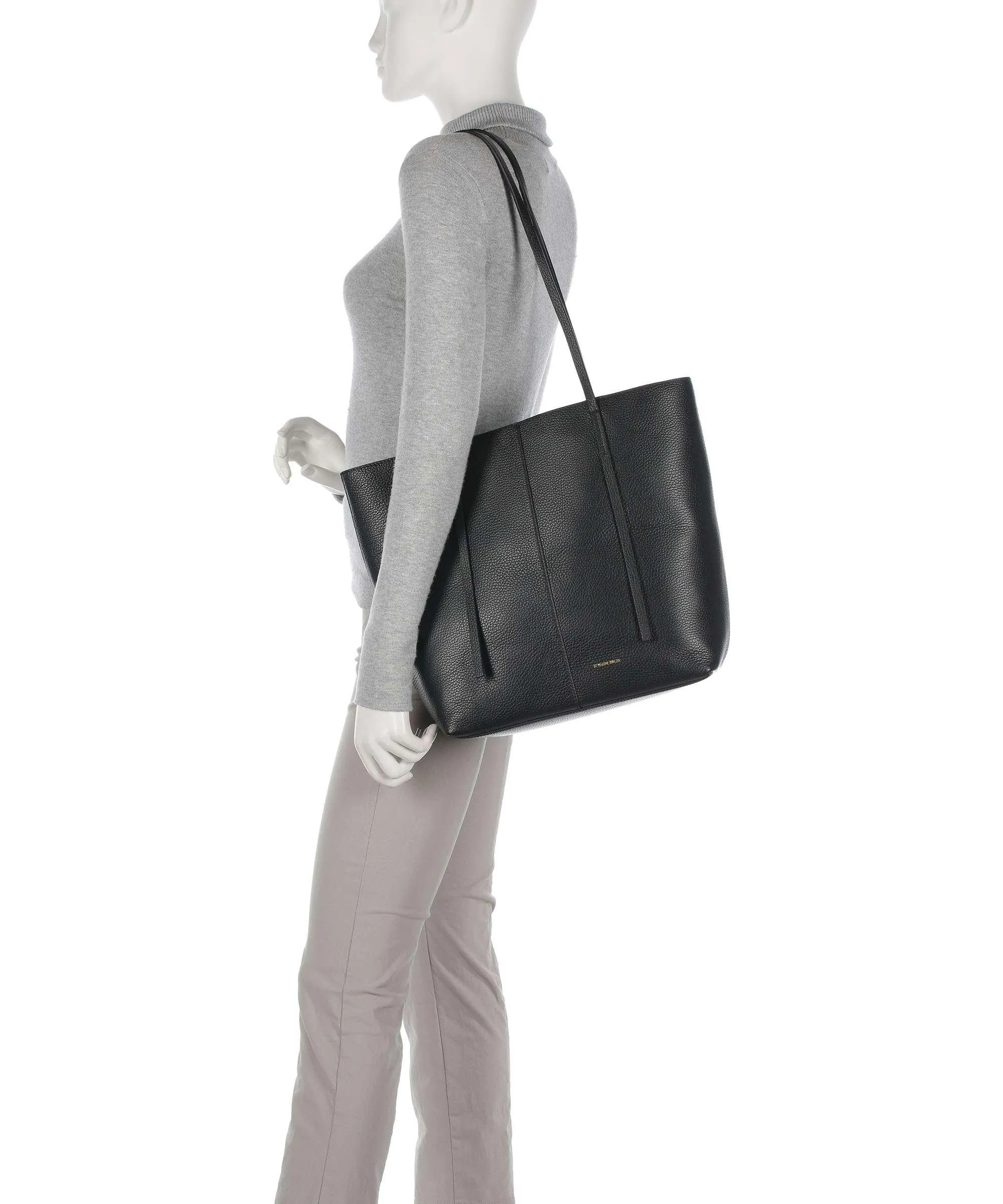  by Malene Birger Abilso Borsa shopper pelle di vacchetta grana nero  