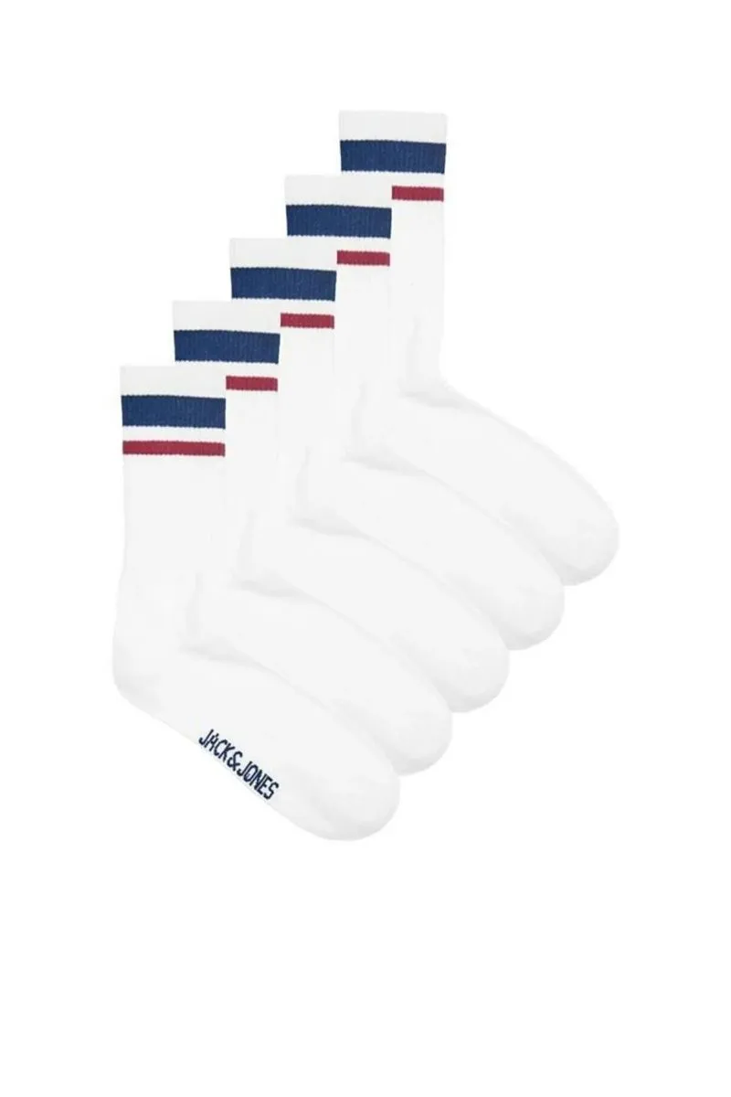 CALZE Uomo JACK&JONES 12228661 - 5 PACK 5 WHITE