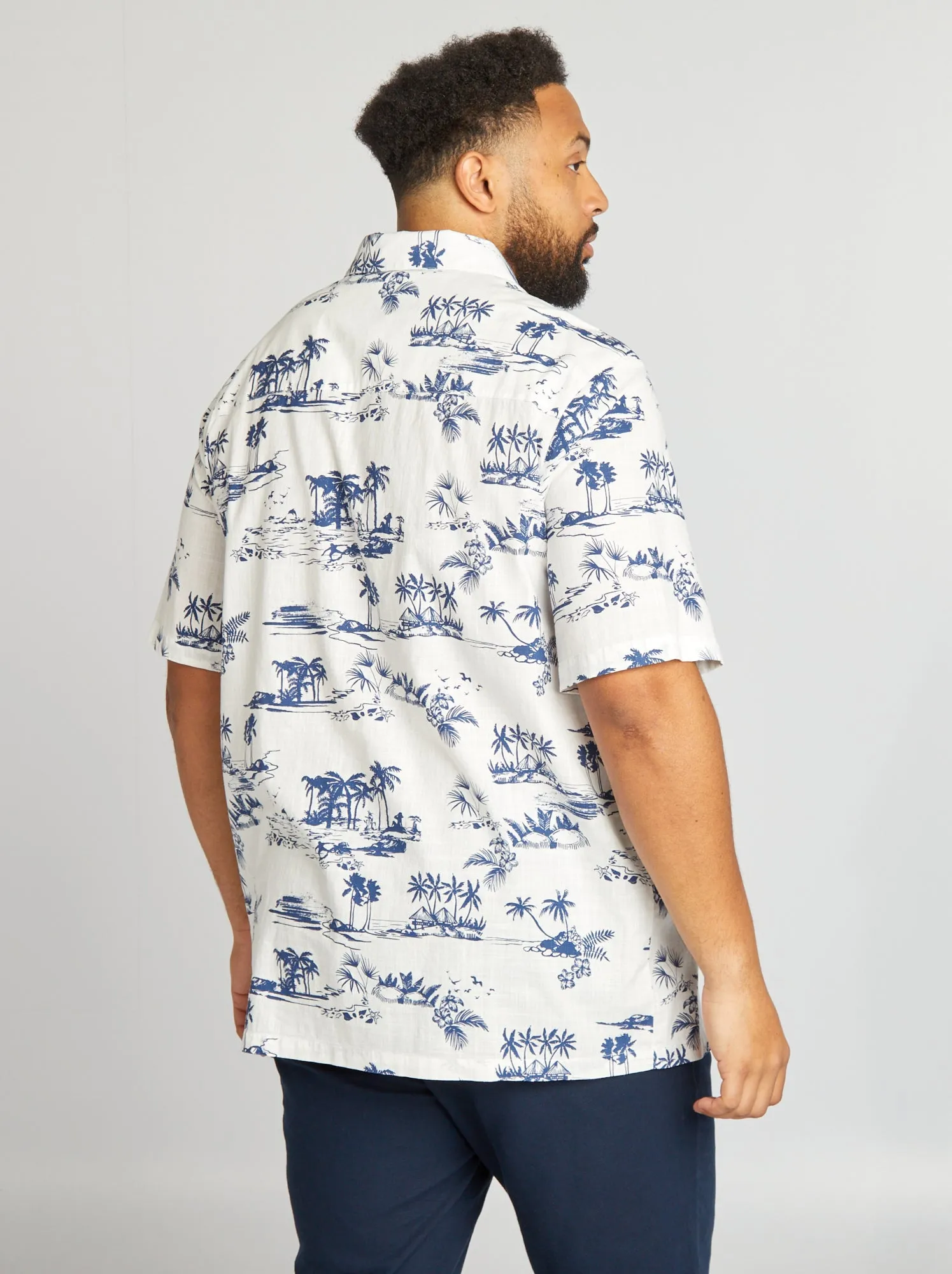 Camicia a maniche corte con stampa - BIANCO