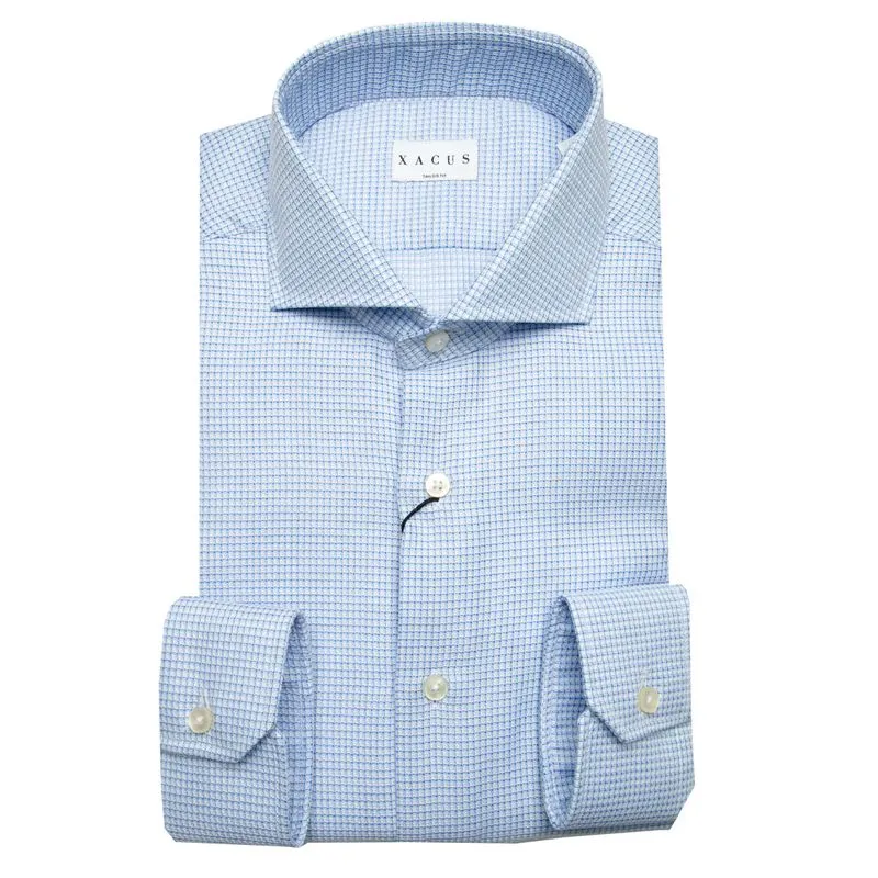 Camicia azzurra a quadretti Tailor fit 