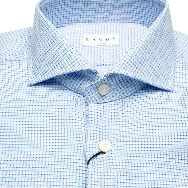 Camicia azzurra a quadretti Tailor fit 
