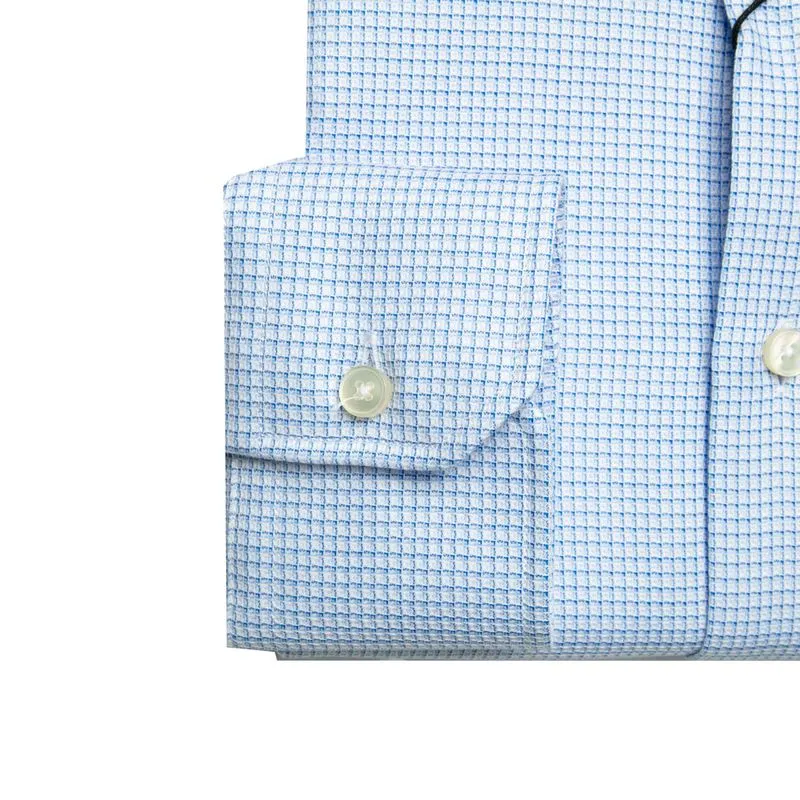 Camicia azzurra a quadretti Tailor fit 
