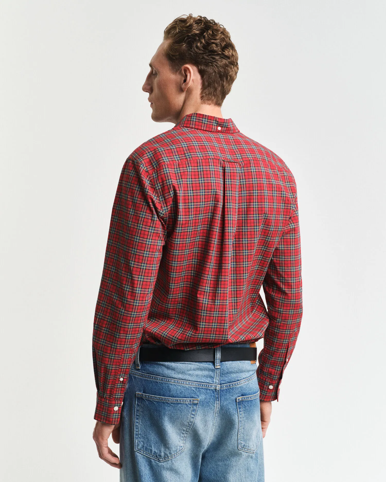 Camicia classica in popeline con motivo scozzese regular fit    