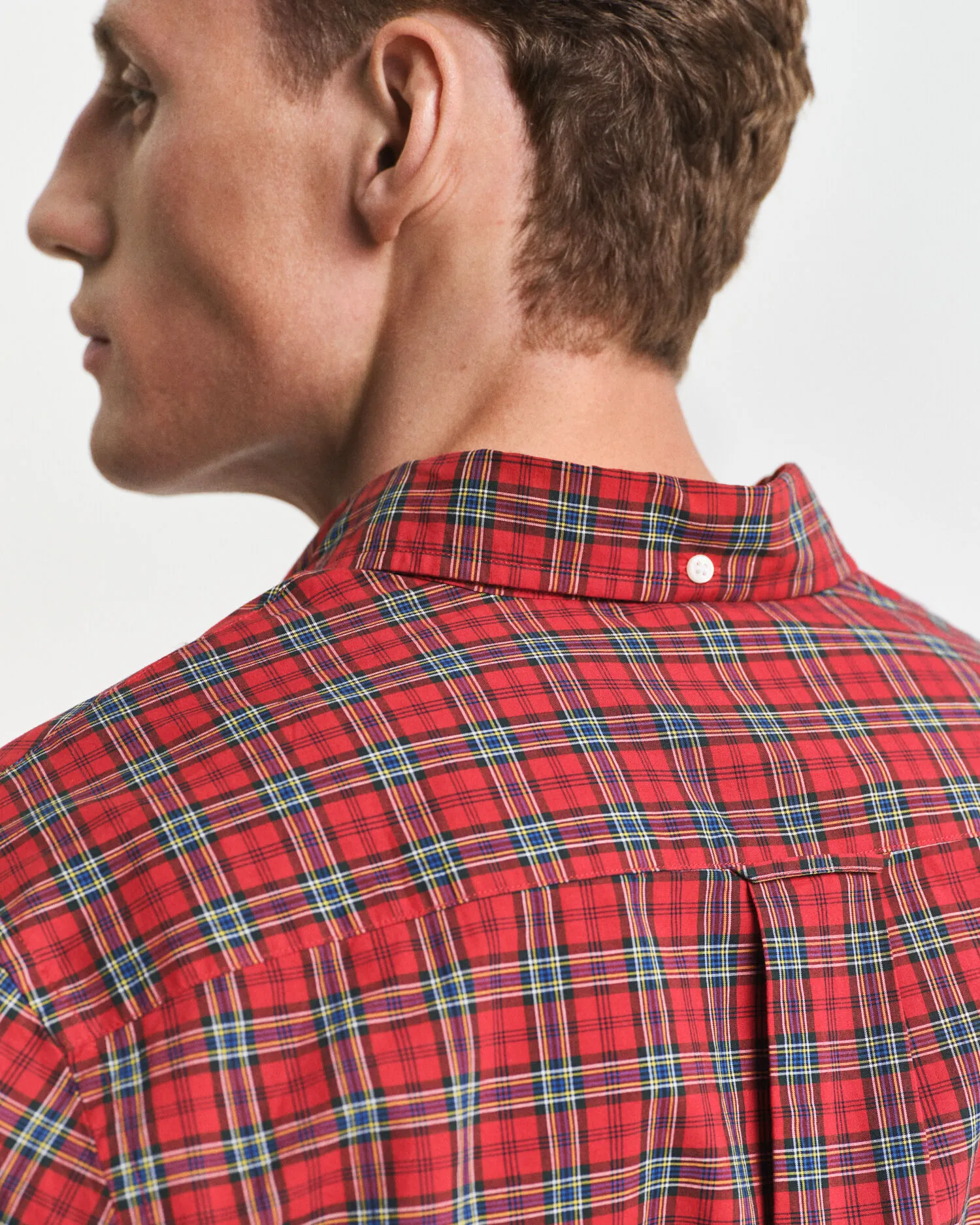 Camicia classica in popeline con motivo scozzese regular fit    