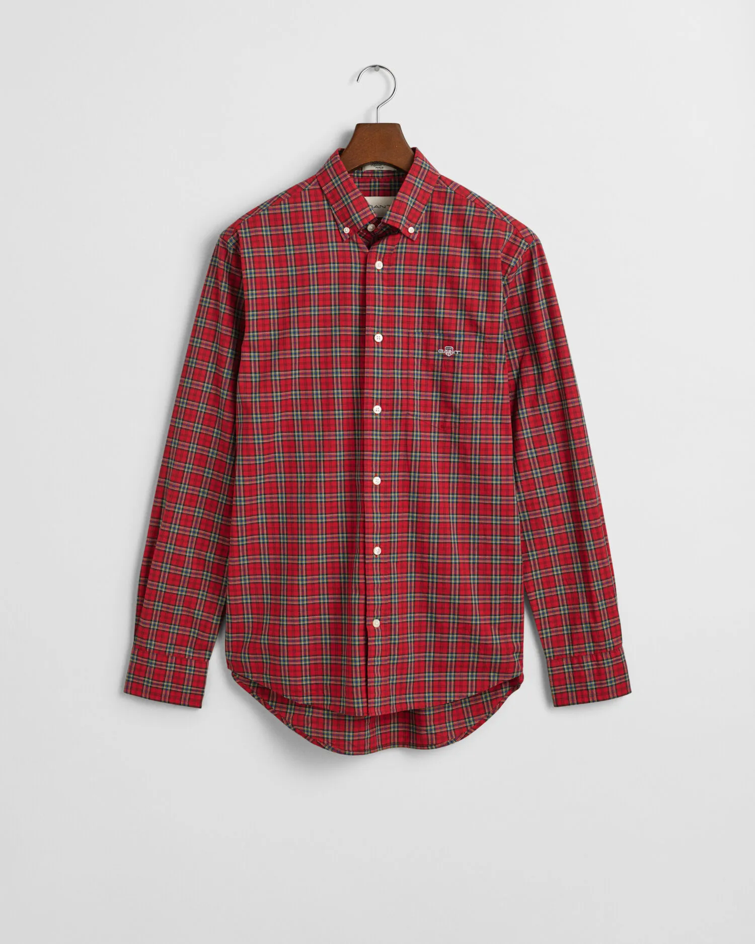 Camicia classica in popeline con motivo scozzese regular fit    
