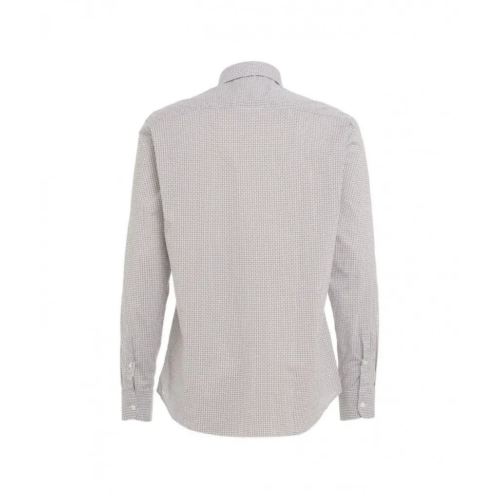 Camicia con stampa geometrica marrone
