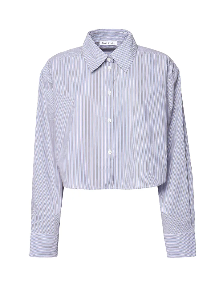 CAMICIA CROP A RIGHE
